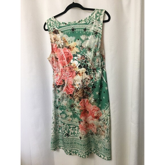 Kiara sublimation print Knit Stretch Dress Size XL Comfort Fit Vacation D1 - Picture 9 of 9